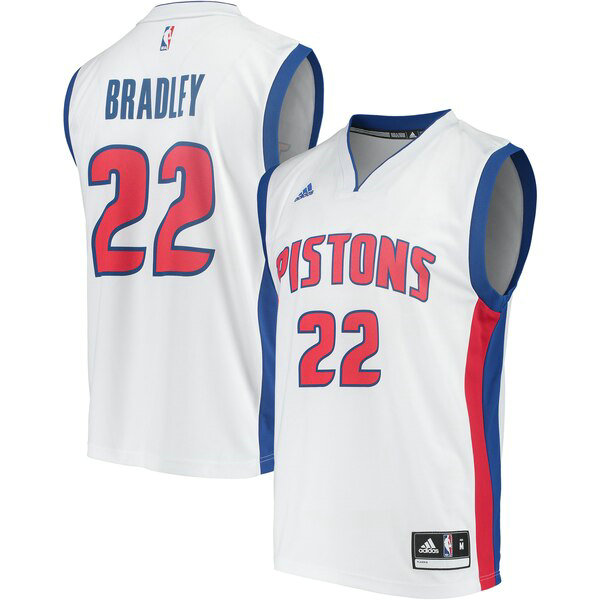 Maillot Detroit Pistons Homme Avery Bradley 22 adidas Home Réplique Blanc